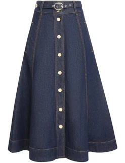 ZIMMERMANN Denim<A Line Denim Skirt