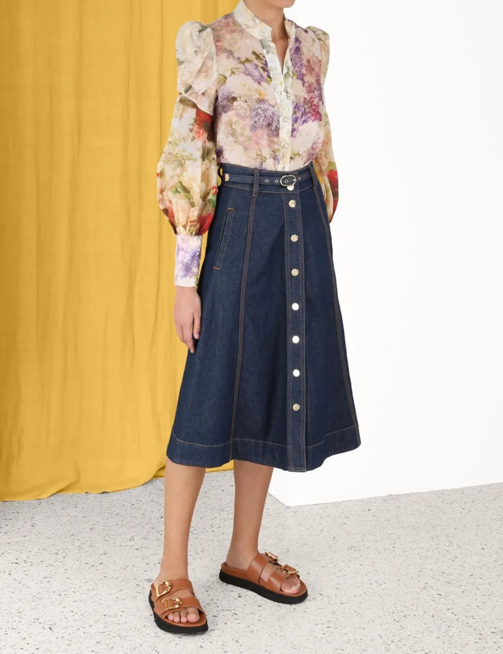 ZIMMERMANN Skirts<A Line Denim Skirt