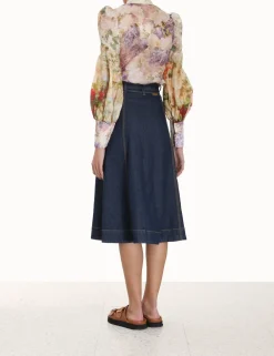 ZIMMERMANN Skirts<A Line Denim Skirt