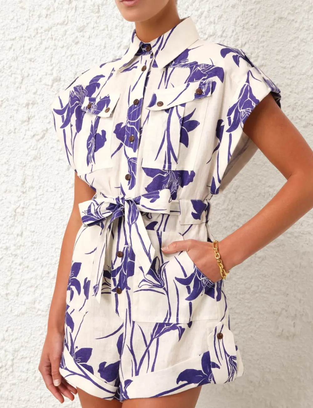 ZIMMERMANN Jumpsuits & Playsuits<Acadian Cuffed Playsuit