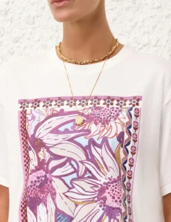 ZIMMERMANN Tops<Acadian Printed Relaxed Tee