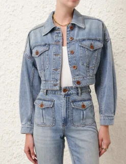 ZIMMERMANN Clothing<Alight Cropped Denim Jacket