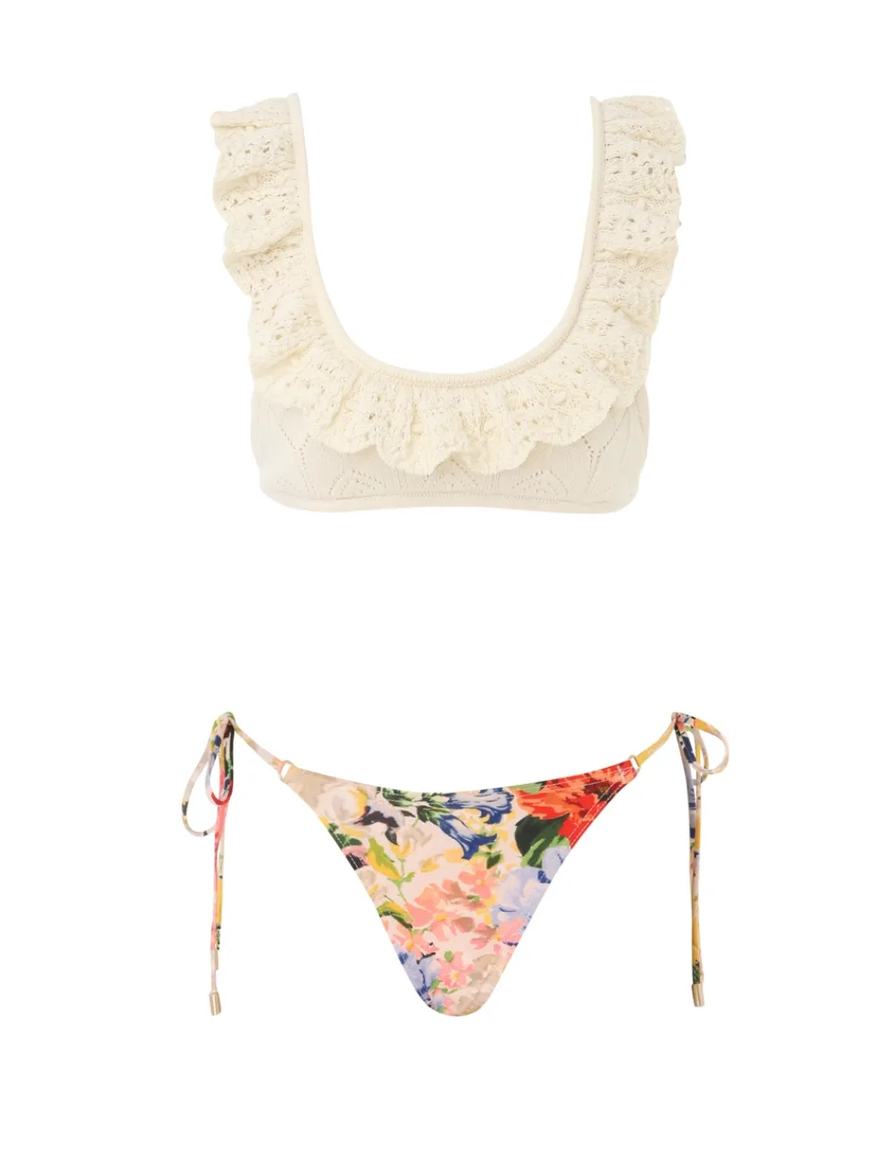 ZIMMERMANN Bikinis<Alight Frill Knit Scoop Bikini