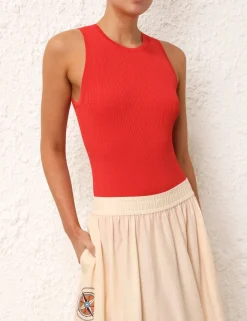 ZIMMERMANN Tops<Alight Knit Racer Tank