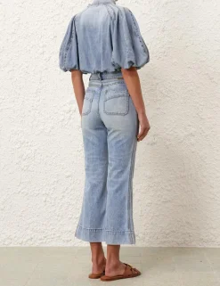 ZIMMERMANN Denim<Alight Lantern Sleeve Shirt