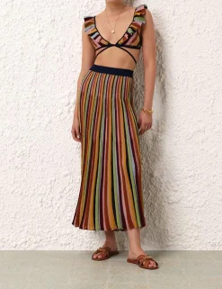ZIMMERMANN Clothing<Alight Stripe Midi Skirt