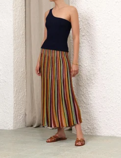 ZIMMERMANN Knitwear<Alight Stripe Midi Skirt