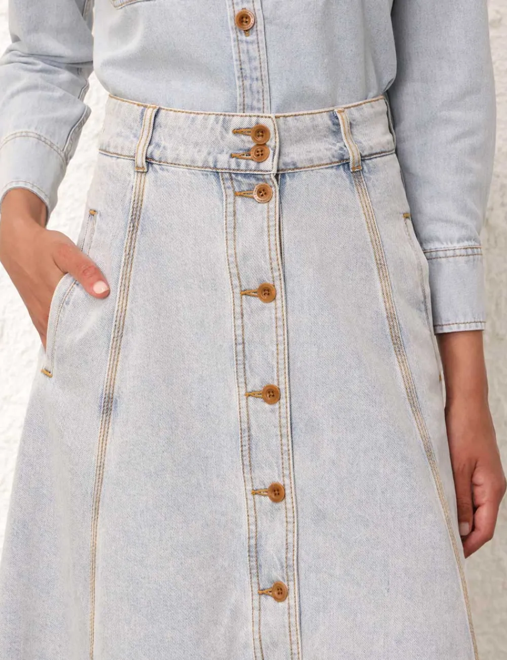 ZIMMERMANN Clothing<August A Line Denim Skirt