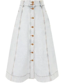 ZIMMERMANN Skirts<August A Line Denim Skirt