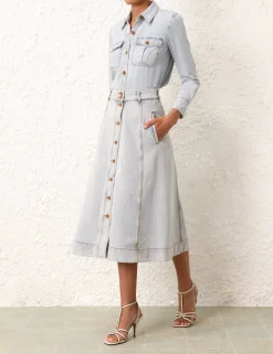 ZIMMERMANN Skirts<August A Line Denim Skirt
