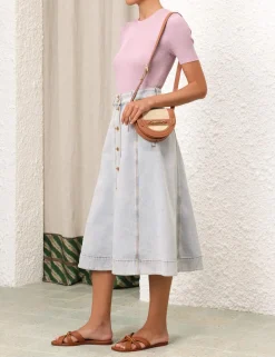 ZIMMERMANN Denim<August A Line Denim Skirt