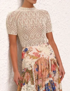 ZIMMERMANN Tops<August Lace Knit Tee