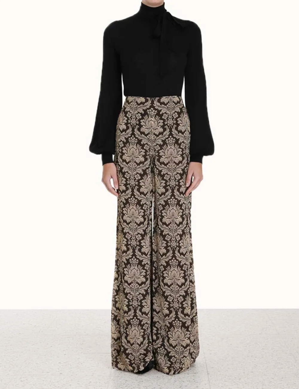 ZIMMERMANN Luminosity<Blouson Tie-Neck Sweater