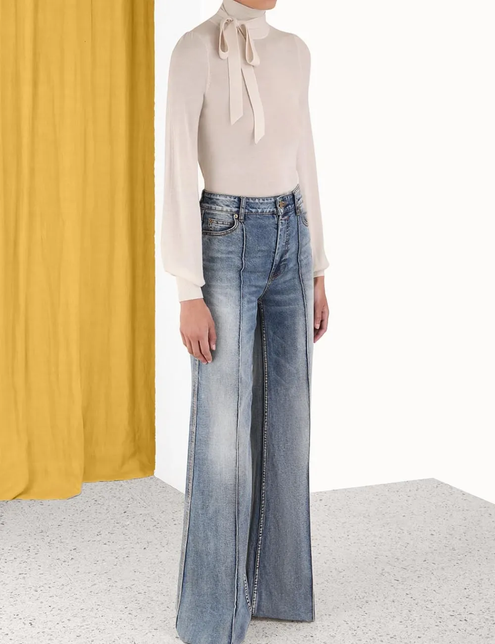 ZIMMERMANN Luminosity<Blouson Tie-Neck Sweater