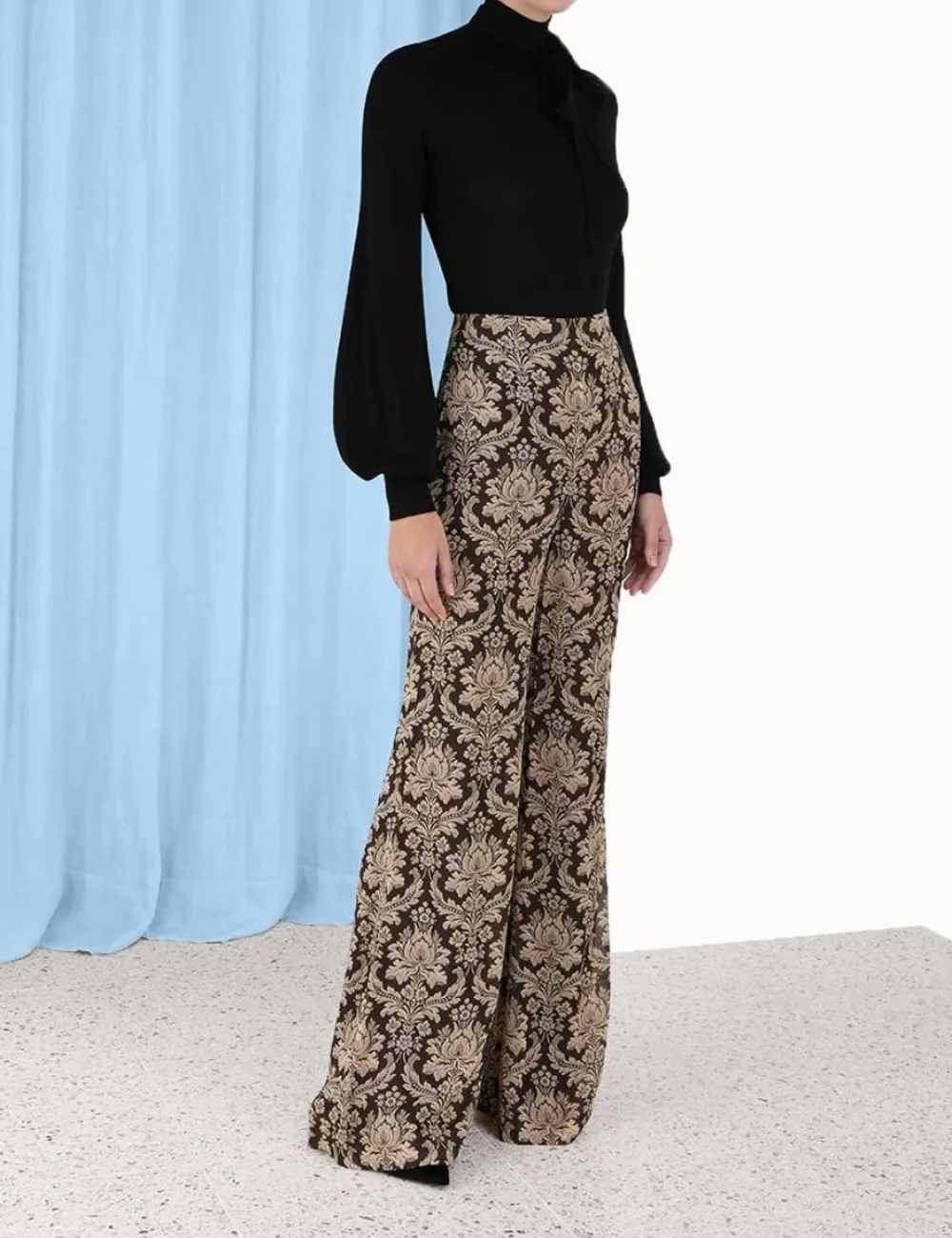 ZIMMERMANN Knitwear<Blouson Tie-Neck Sweater