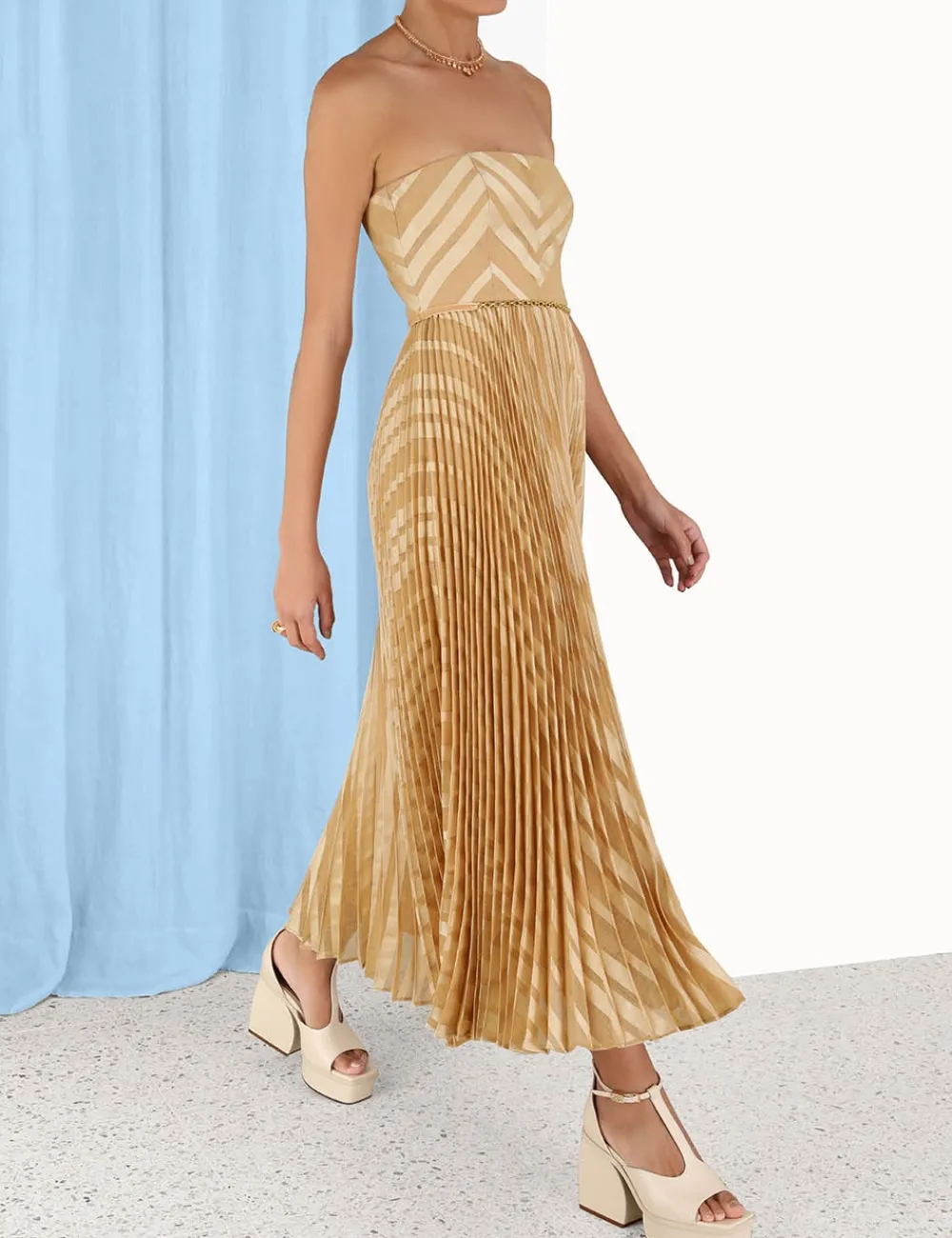 ZIMMERMANN Luminosity<Burnout Pleated Dress