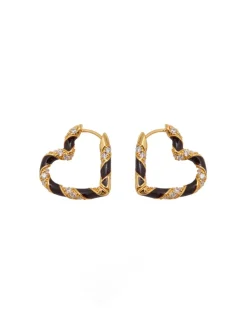 ZIMMERMANN Accessories<Candy Stripe Pave Heart Hoops