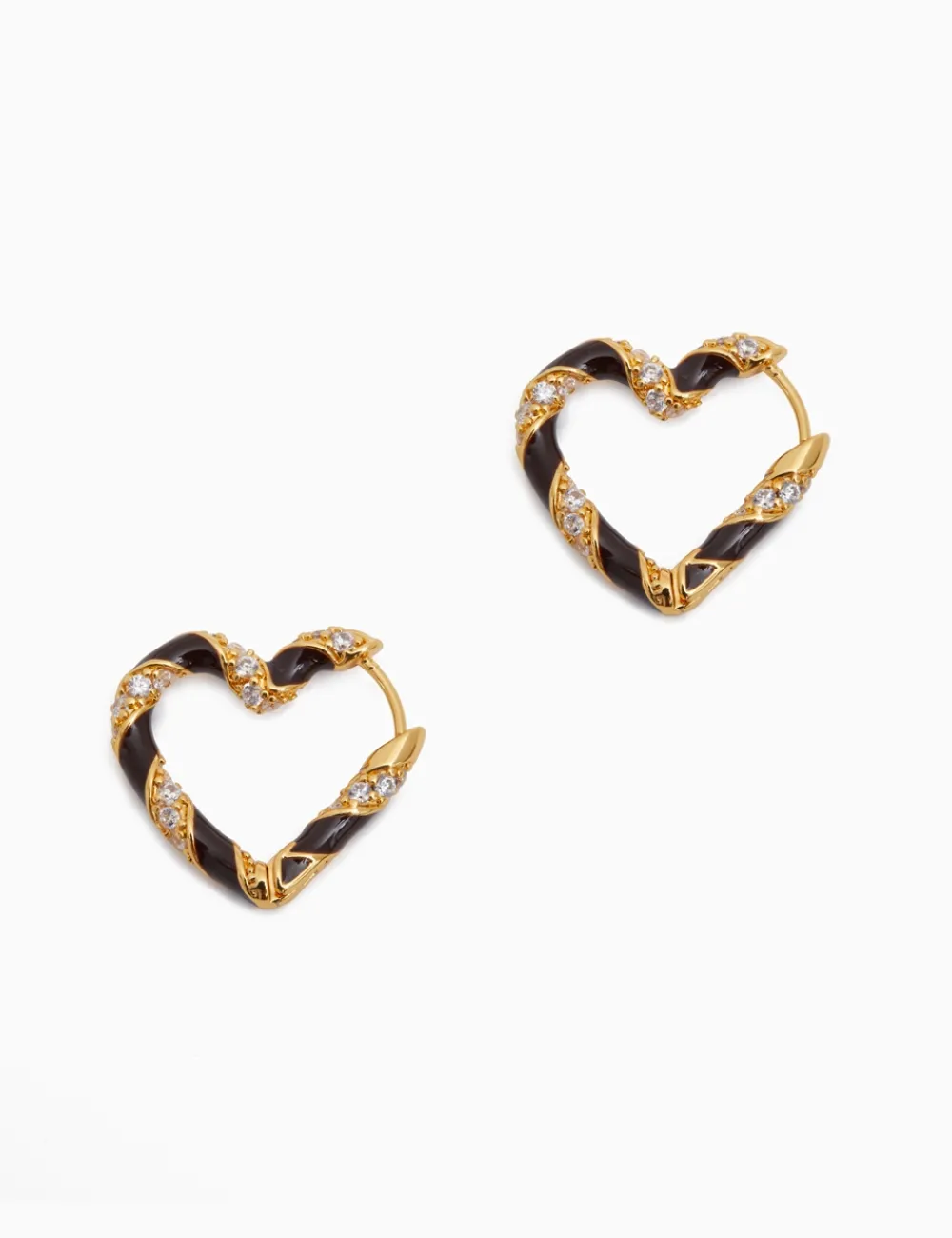 ZIMMERMANN Accessories<Candy Stripe Pave Heart Hoops
