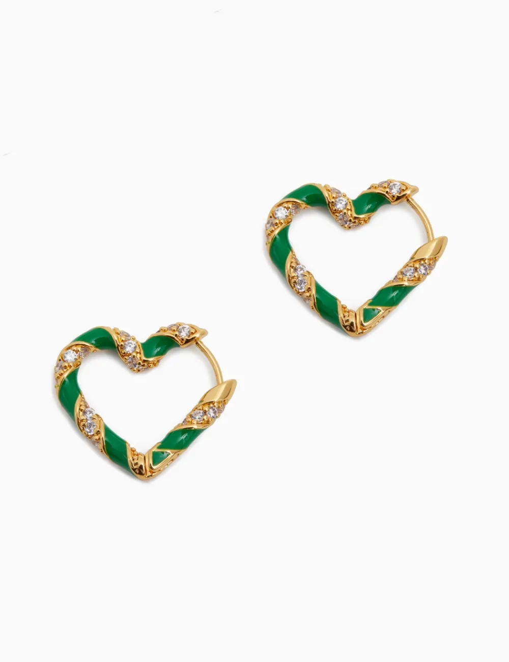 ZIMMERMANN Accessories<Candy Stripe Pave Heart Hoops