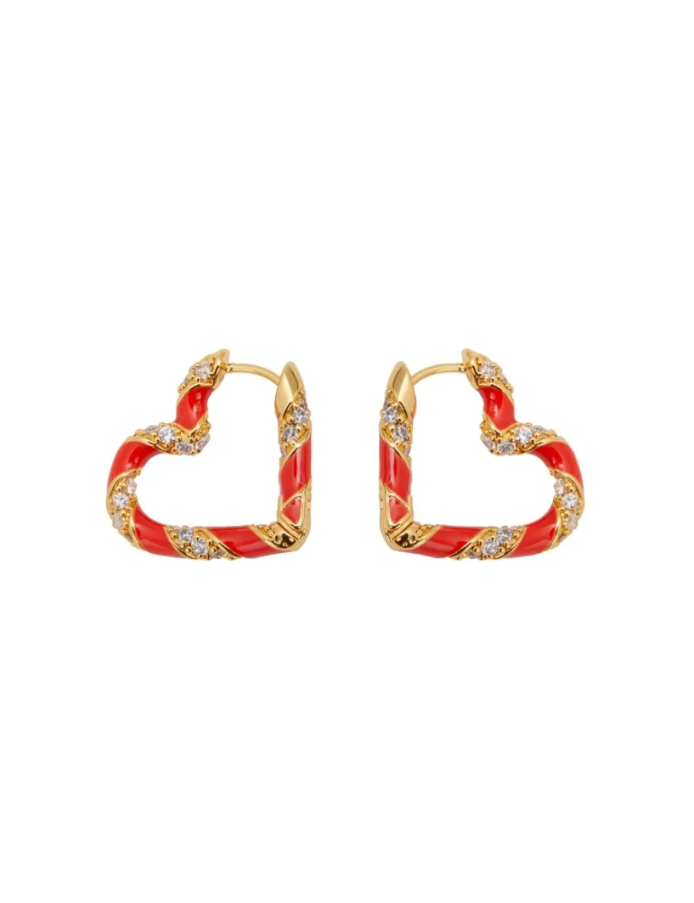 ZIMMERMANN Accessories<Candy Stripe Pave Heart Hoops