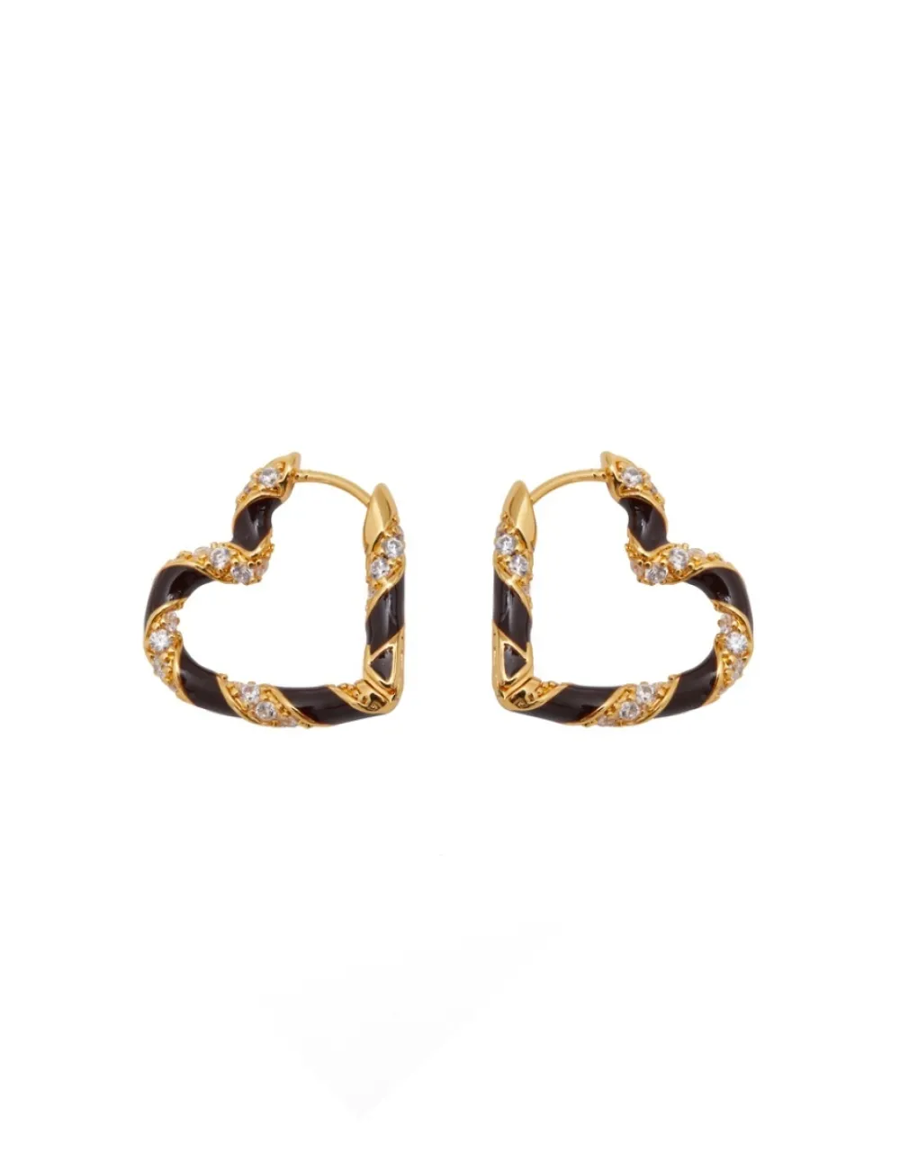 ZIMMERMANN Earrings<Candy Stripe Pave Heart Hoops