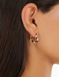 ZIMMERMANN Earrings<Candy Stripe Pave Heart Hoops