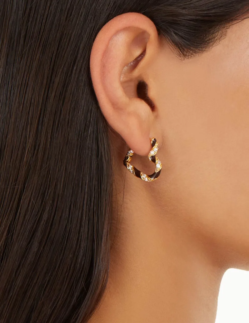 ZIMMERMANN Earrings<Candy Stripe Pave Heart Hoops