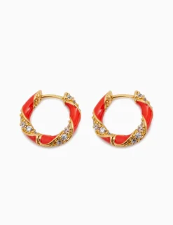 ZIMMERMANN Earrings<Candy Stripe Pave Hoops