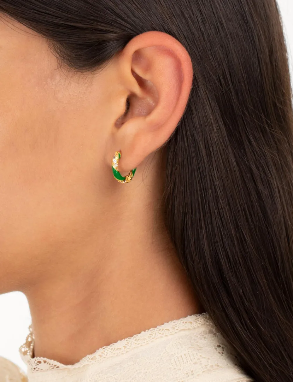ZIMMERMANN Earrings<Candy Stripe Pave Hoops