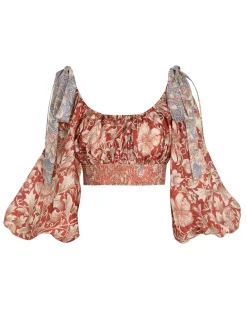 ZIMMERMANN Tops<Chintz Billow Sleeve Crop Top
