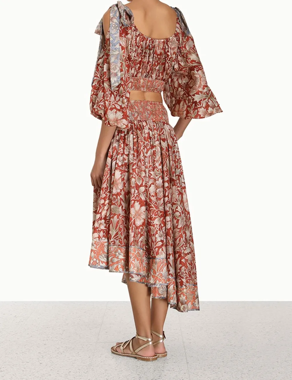 ZIMMERMANN Tops<Chintz Billow Sleeve Crop Top