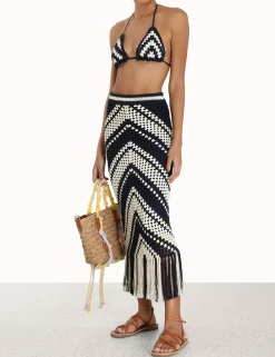 ZIMMERMANN Knitwear<Chintz Crochet Fringed Skirt