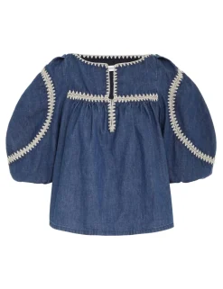 ZIMMERMANN Tops<Chintz Denim Smock Top