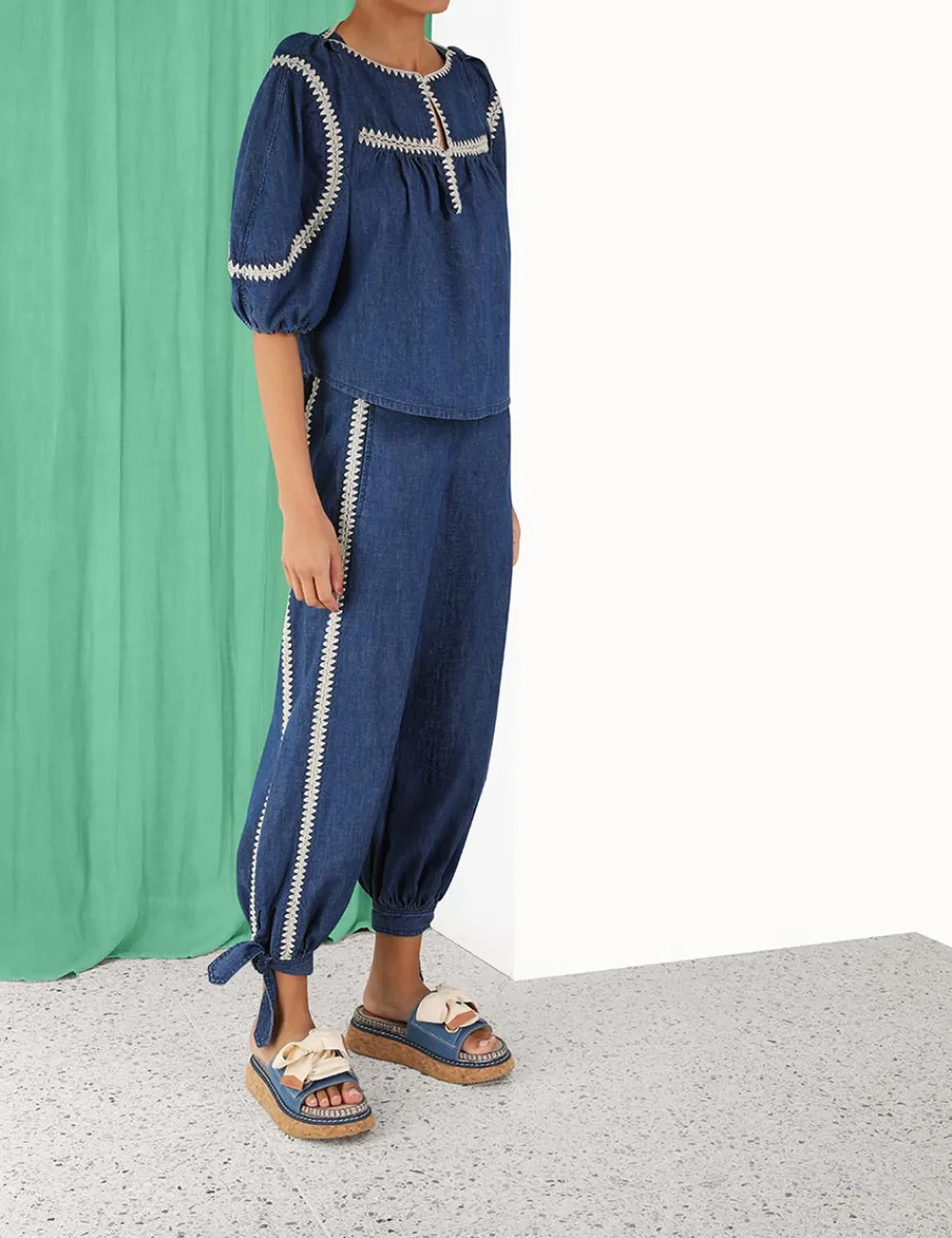 ZIMMERMANN Tops<Chintz Denim Smock Top