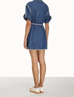 ZIMMERMANN In Denim<Chintz Mini Shirt Dress
