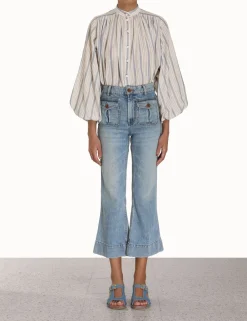 ZIMMERMANN Tops<Chintz Striped Billow Blouse