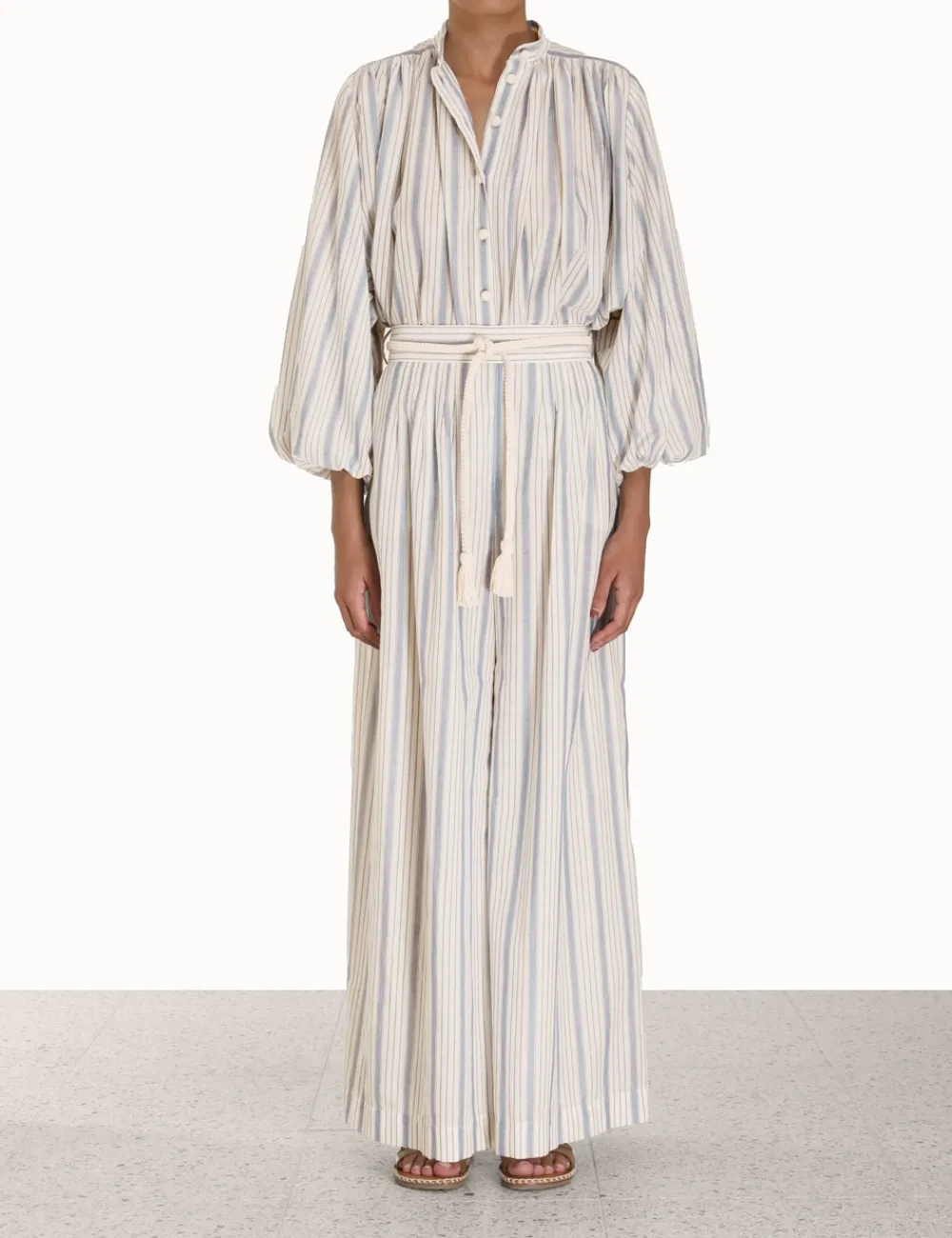 ZIMMERMANN In Denim<Chintz Striped Relaxed Pant
