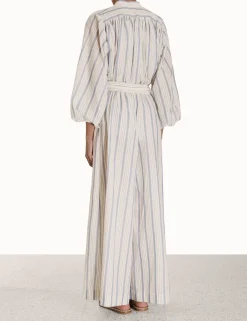 ZIMMERMANN In Denim<Chintz Striped Relaxed Pant