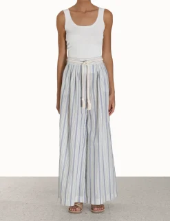 ZIMMERMANN In Denim<Chintz Striped Relaxed Pant