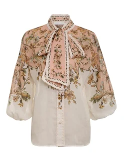 ZIMMERMANN Tops<Chintz Tie Neck Blouse