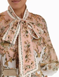 ZIMMERMANN Tops<Chintz Tie Neck Blouse
