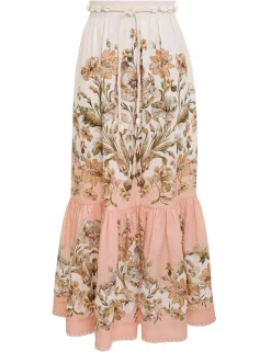 ZIMMERMANN Skirts<Chintz Tiered Midi Skirt