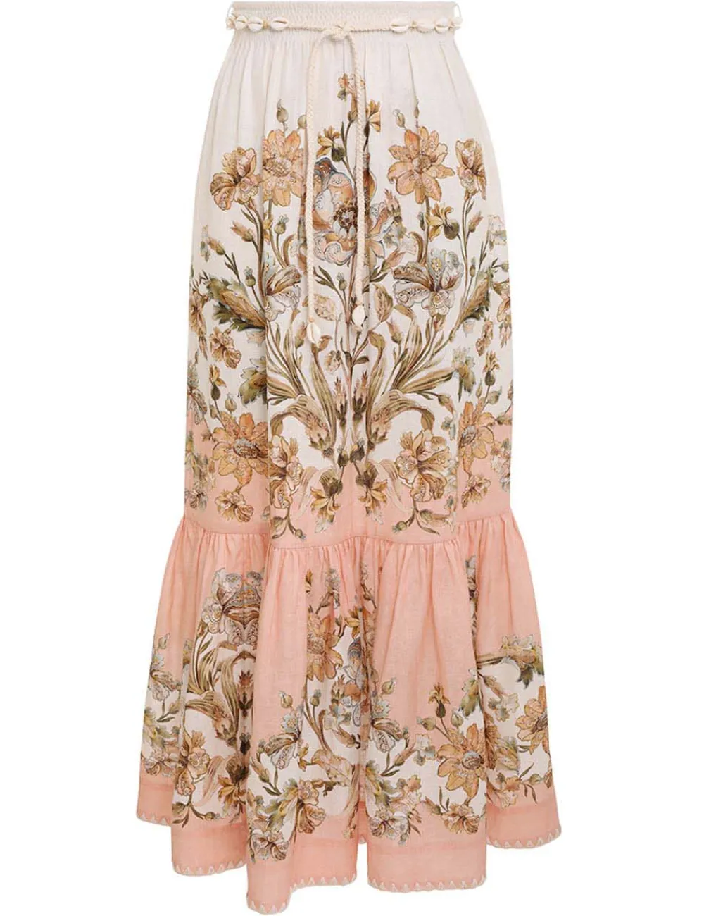 ZIMMERMANN Clothing<Chintz Tiered Midi Skirt