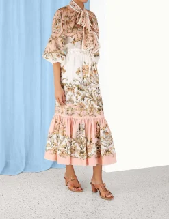 ZIMMERMANN Clothing<Chintz Tiered Midi Skirt