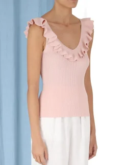 ZIMMERMANN Knitwear<Chintz V-Neck Frill Tank