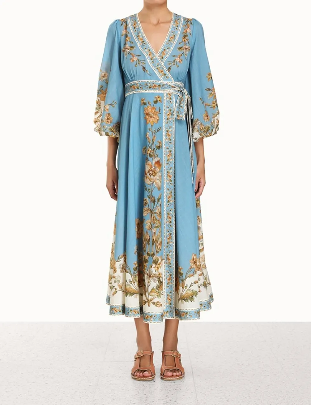 ZIMMERMANN Clothing<Chintz Wrap Midi Dress