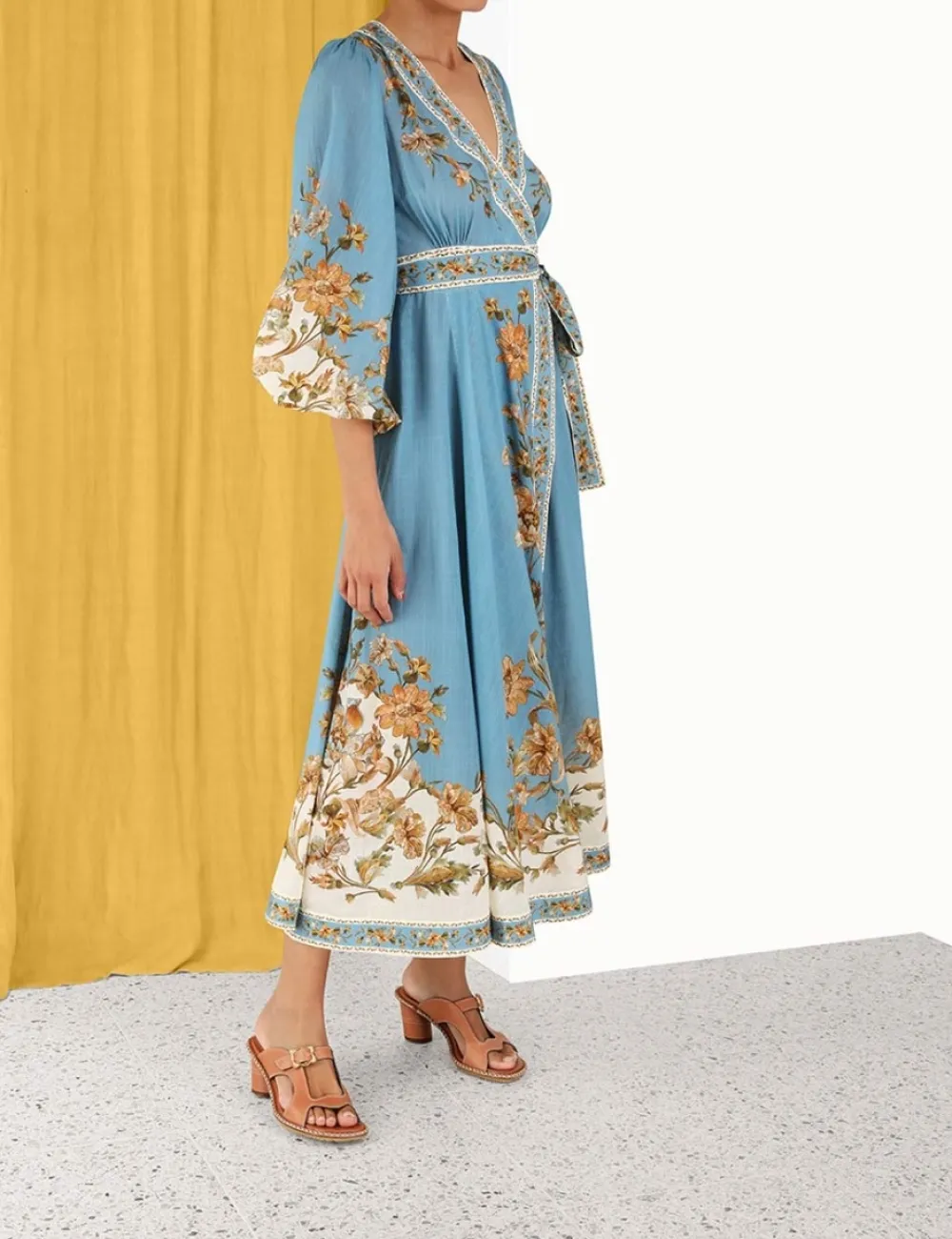 ZIMMERMANN Clothing<Chintz Wrap Midi Dress