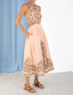 ZIMMERMANN Dresses & Coverups<Devi Halter Tie Midi Dress