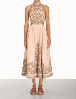 ZIMMERMANN Clothing<Devi Halter Tie Midi Dress