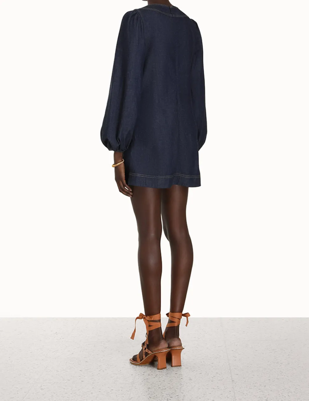 ZIMMERMANN In Denim<Devi Lace Up Tunic Dress